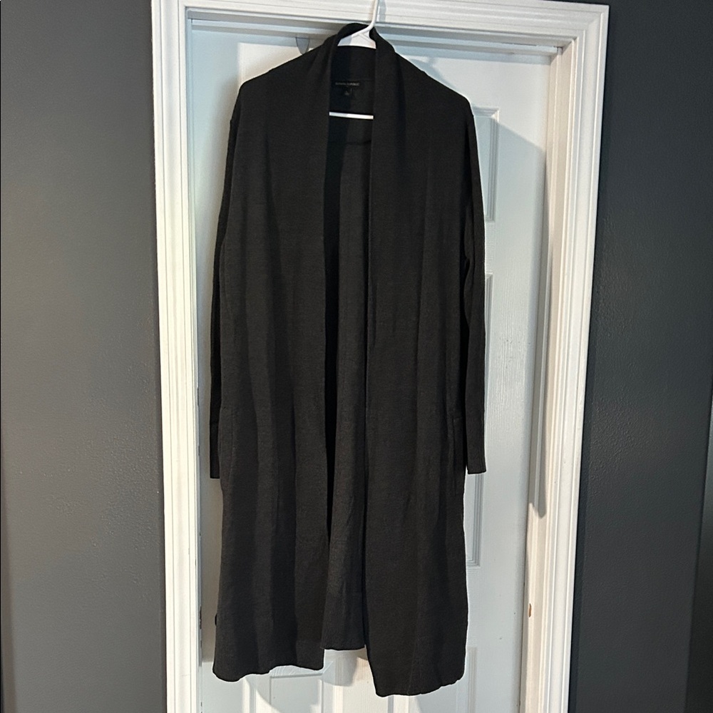 Banana Republic Charcoal Gray Thicker Open-Front Long Cardigan